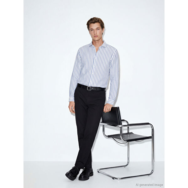 Standart Kalıp Armürlü Erkek Pantolon