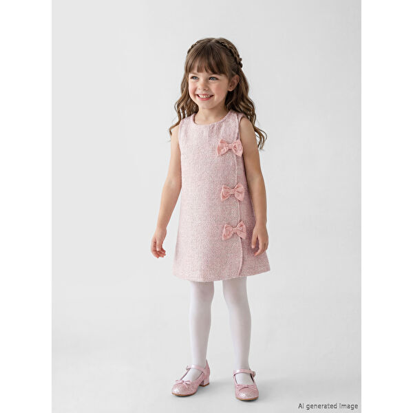 Kız Çocuk Tüvit Elbise ve Külotlu Çorap