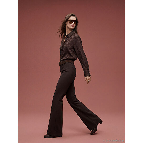 Yüksek Bel İspanyol Paça Kadın Pantolon