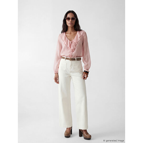 Wideleg Kadın Jean Pantolon