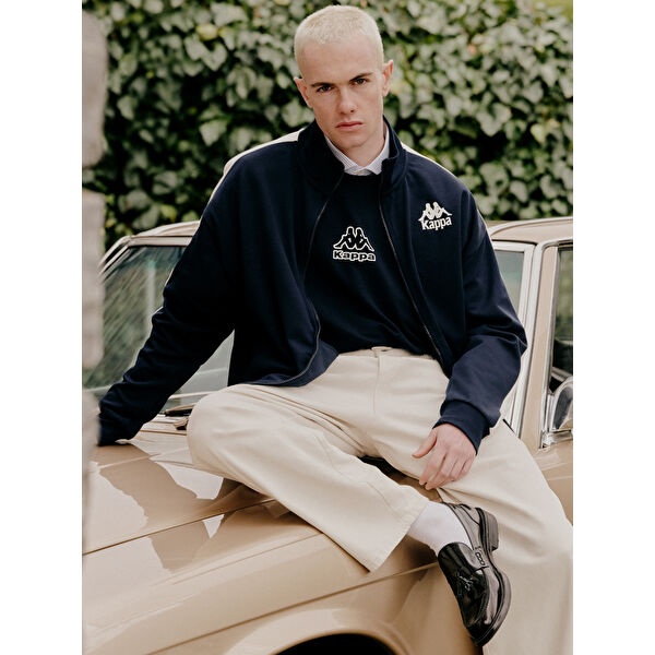 Dik Yaka Unisex Fermuarlı Sweatshirt