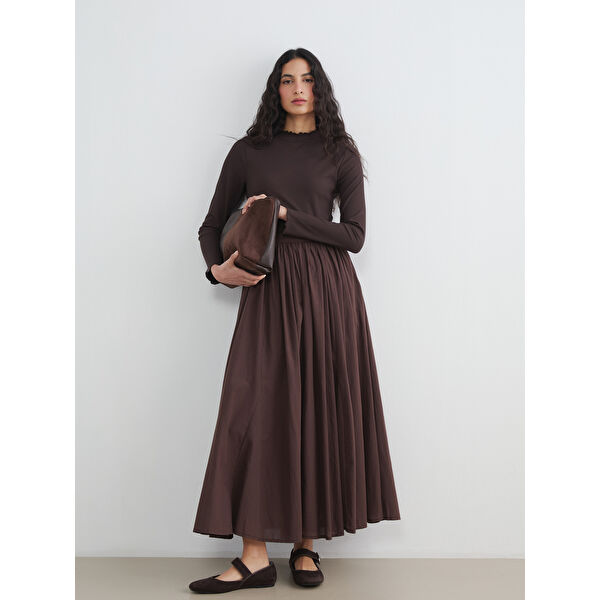 Beli Fermuarlı Büzgülü Etek