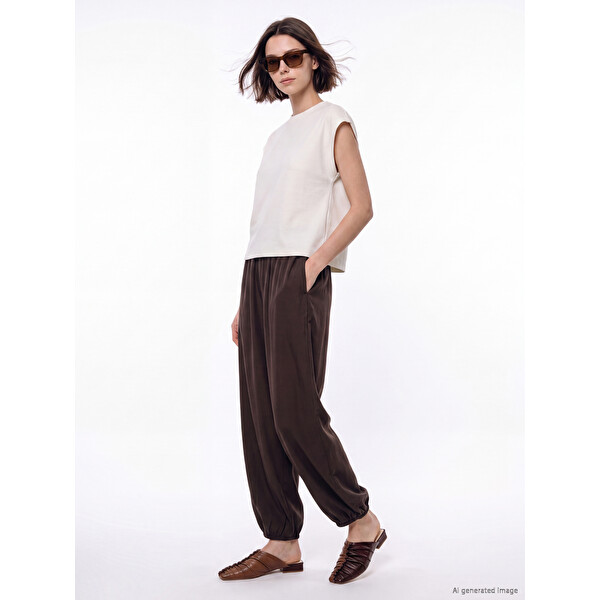LCW Modest Beli Lastikli Kadın Jogger Pantolon
