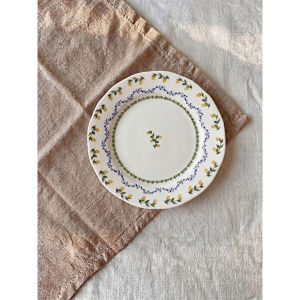 Yaprak Desenli Porselen Tabak 26 cm