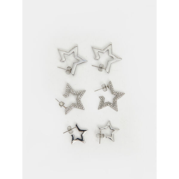 Yıldız Desenli Kadın Küpe 3'lü