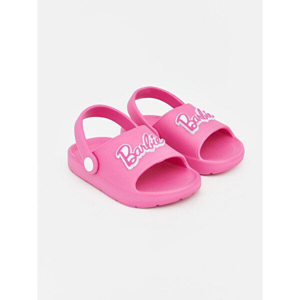 Barbie Baskılı Kız Bebek Plaj Sandaleti