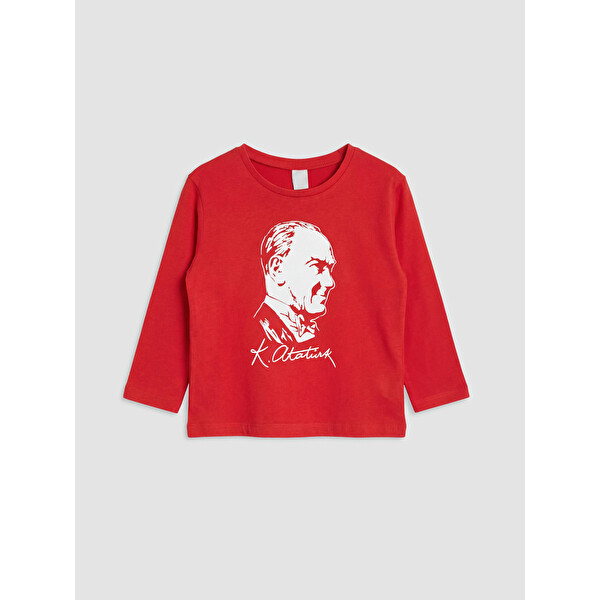 LCW Kids Atatürk Baskılı Kız Çocuk Tişört