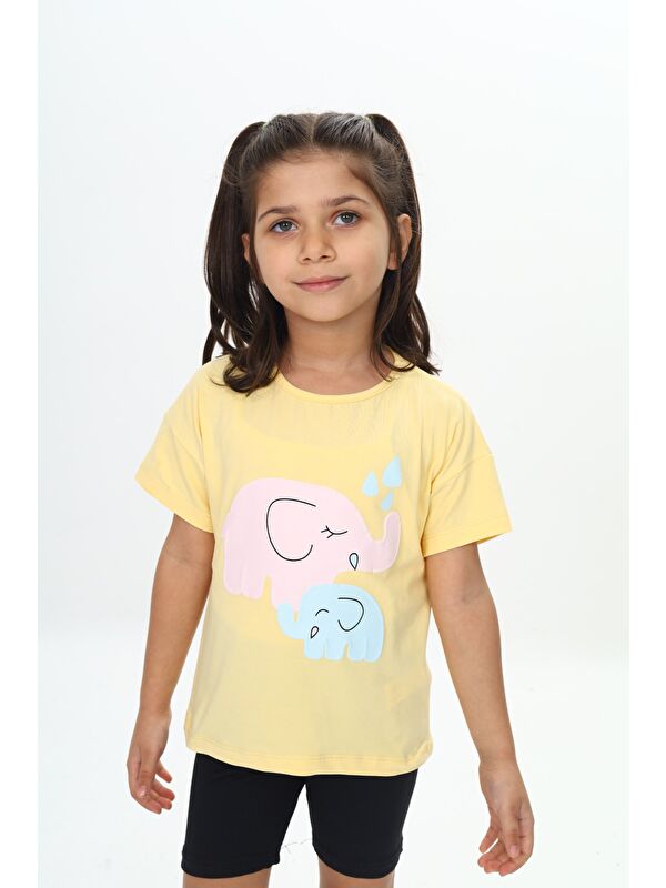 Toontoykids Kız Çocuk Fil Baskılı Tişört