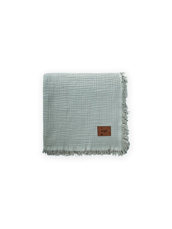 CİGİT Müslin Dört Kat Yatak Örtüsü 200X220 Cm Mint Yeşili