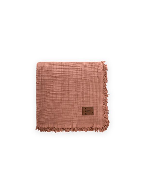 CİGİT Müslin Dört Kat Yatak Örtüsü 200X220 Cm Tarçın