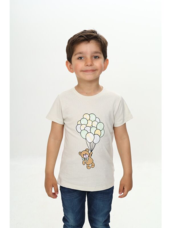 Toontoykids Erkek Çocuk Balonlu Ayı Baskılı Tişört