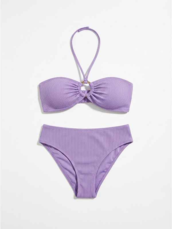 LOYA Lila Reps Boyundan Bağlamalı Tek Üst Bikini