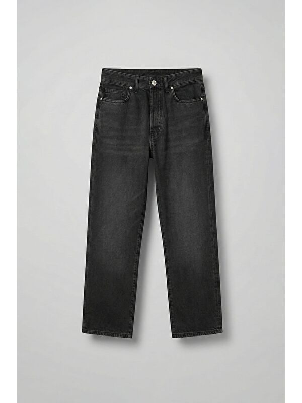 Abluka Online Erkek %100 Pamuk Baggy Fit Basic Jean Siyah