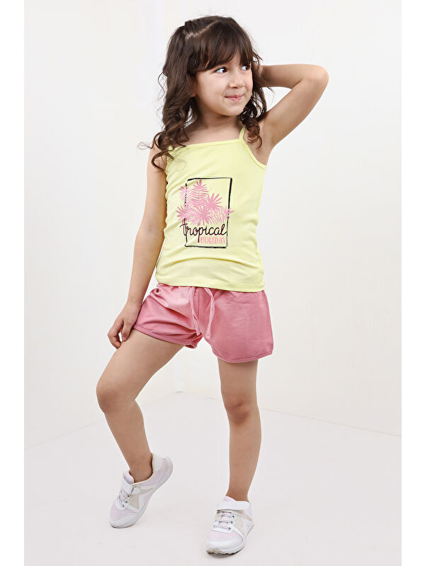 Toontoykids Kız Bebek Baskılı Şortlu Takım