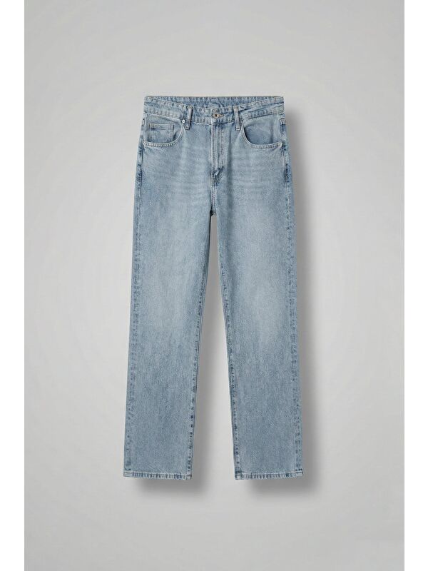 Abluka Online Erkek Baggy Fit Jean Pantolon Mavi