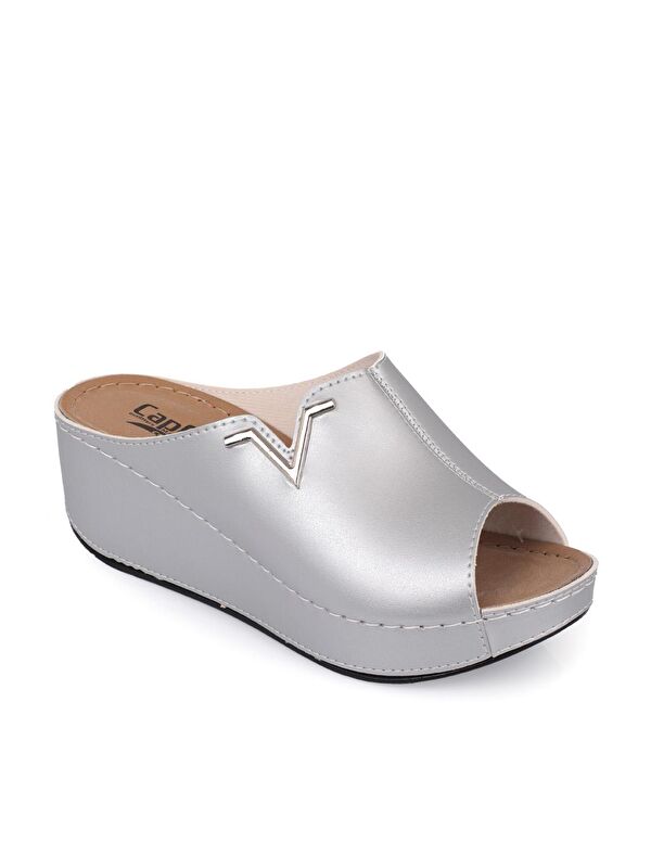 6145 Kadın Dolgu Topuklu V Toka Terlik - Görsel 3