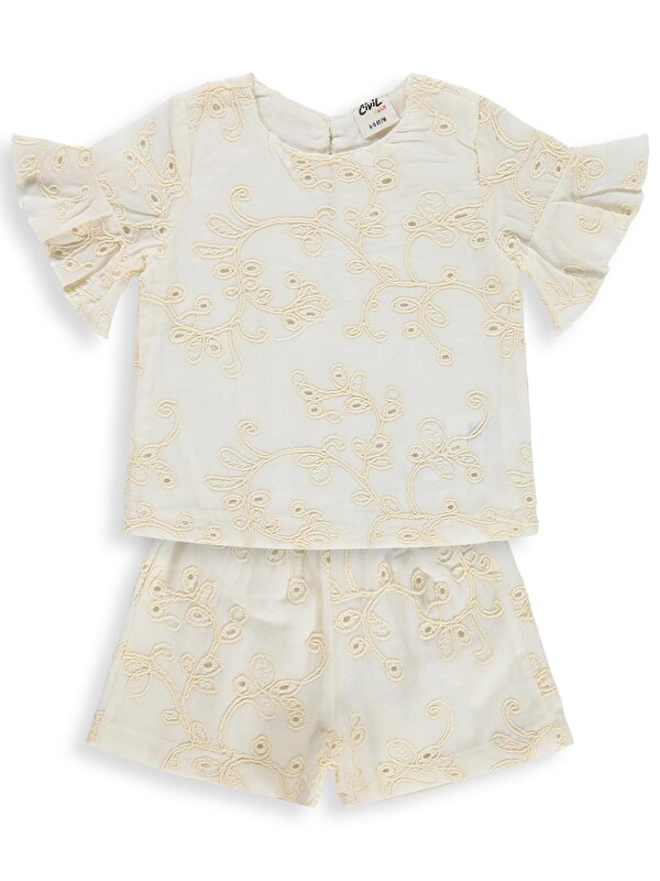 Civil Baby Brode Süprem Şortlu 6-18 Ay Takım - Ekru