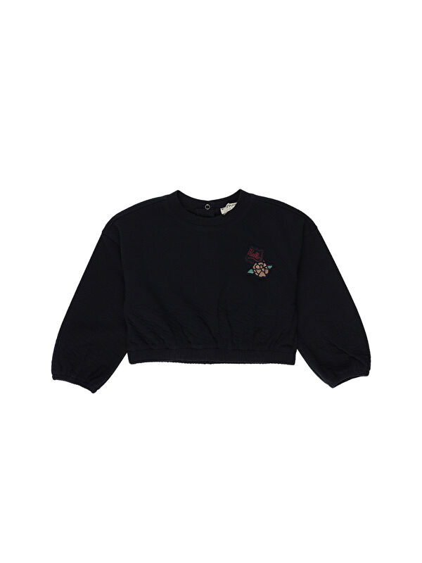 Panço Kız Bebek Lacivert Crop Sweatshirt