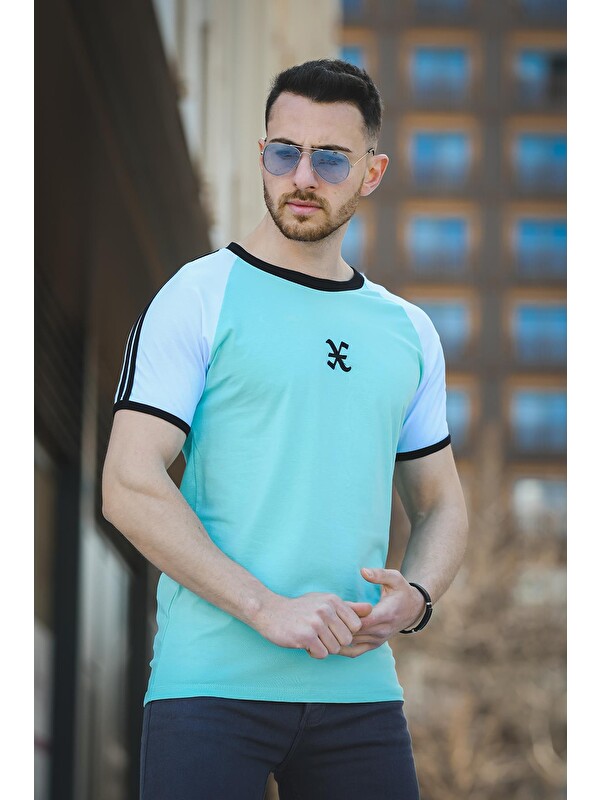 Oksit Slim Fit Elastanlı Omuz Şeritli Erkek Tişört