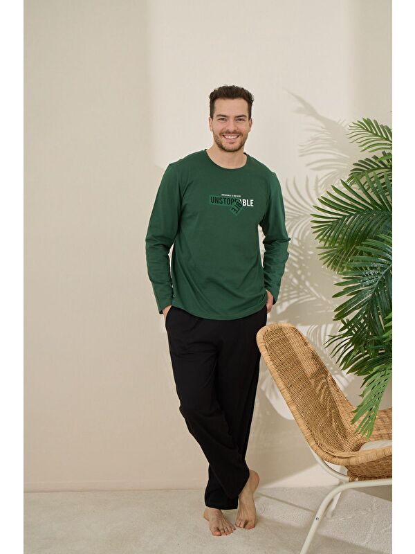 Formo Erkek %100 Pamuk Uzun Kollu Baskılı Kaliteli Pijama Takımı