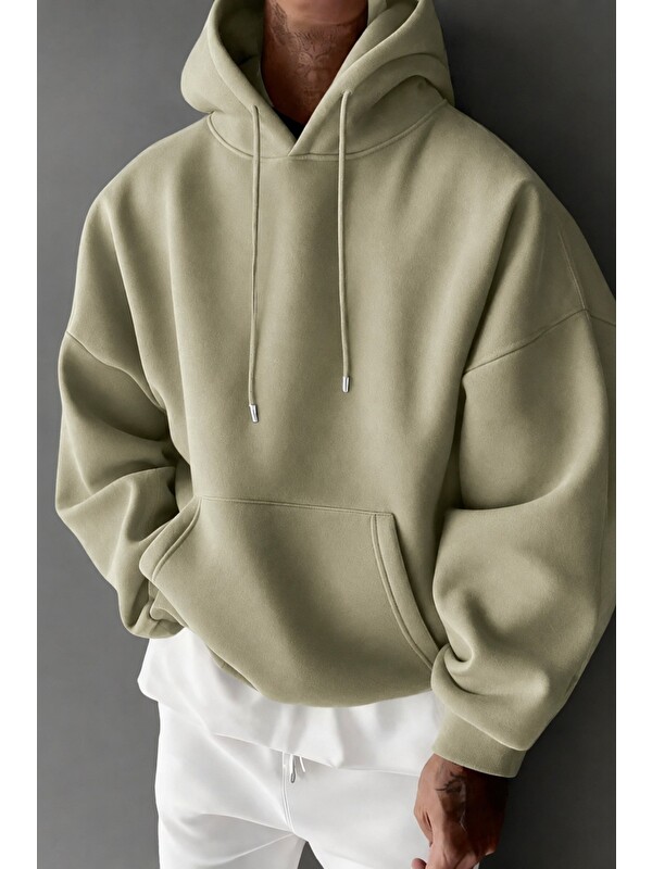 Tarz Cool Regular Kapüşonlu Sweatshirt Erkek Unisex 3 İplik Şardonlu %100 Pamuk Basic Hoodie