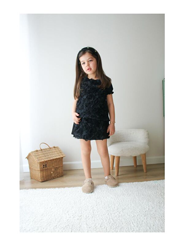 My Kids Wear Kız Çocuk Çicek Dokulu Alt Üst Takım