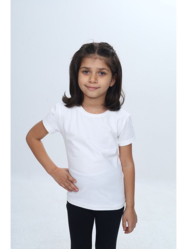 Toontoykids Kız Çocuk Bisiklet Yaka Kısa Kollu Tişört 24968