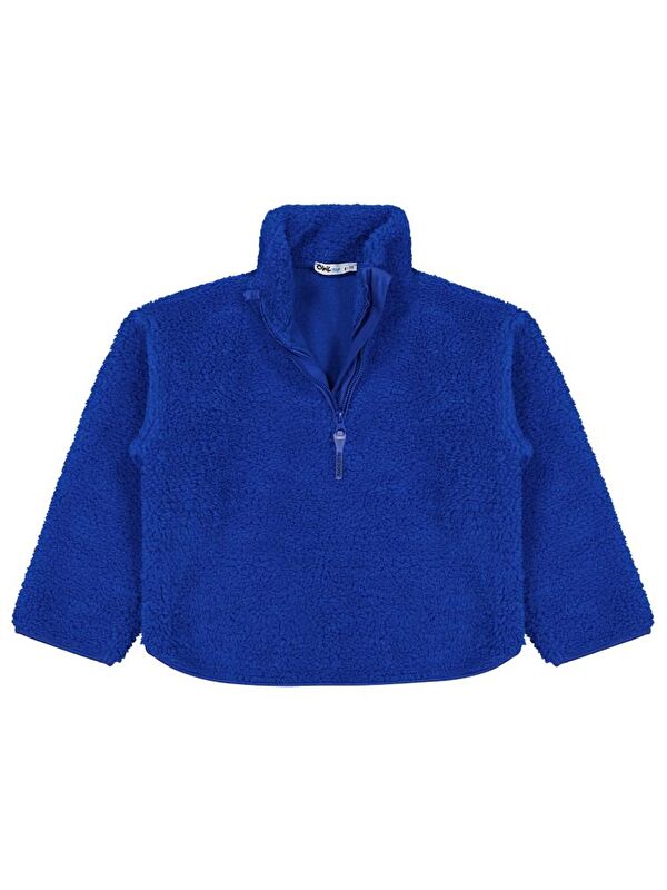 Civil Boys Biyeli Yarım Fermuarlı 10-13 Yaş Sweatshirt - Mavi 11-12 Yaş