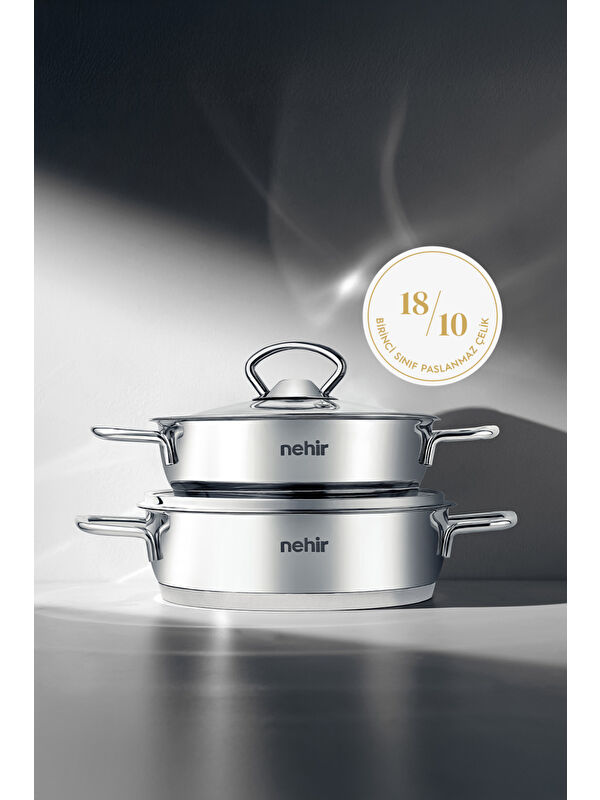 Nehir Silver 4 Parça Paslanmaz Çelik Sahan Seti (18-20 cm)
