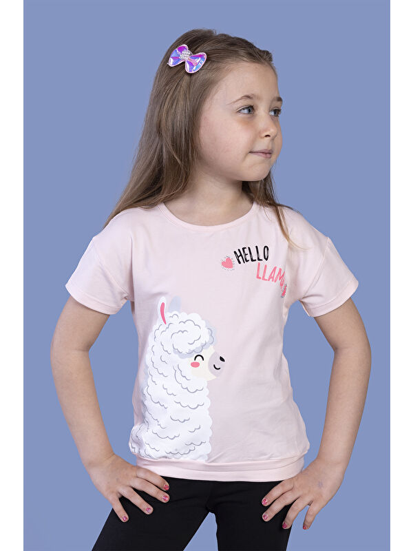 Toontoykids Kız Çocuk Kuzu Baskılı Tişört
