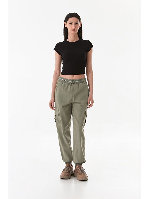 Fullamoda Kemerli Kargo Cepli Jogger Pantolon