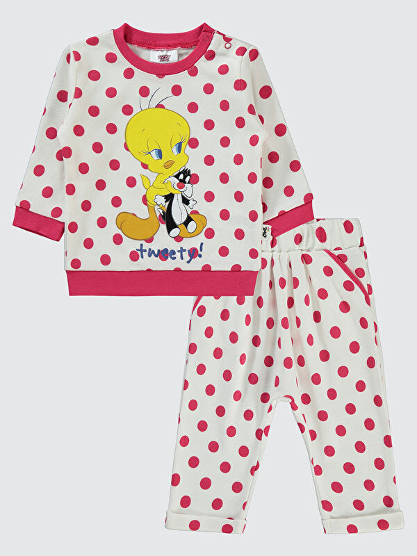 Civil Tweety Kız Bebek Takım 6-18 Ay Ekru