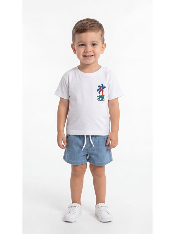 Mışıl Kids Palmiye Baskılı Erkek Bebek Alt Üst Takım