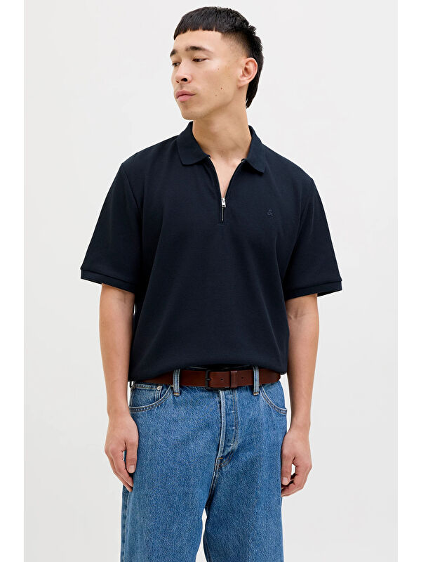 Jack & Jones Essentials Jjeaustin Normal Kalıp Fermuarlı Polo Yaka T Shirt 12279177