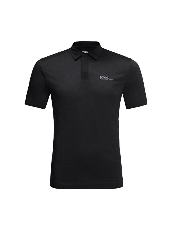 Jack Wolfskin Pack & Go Polo Erkek Siyah Polo Tişört