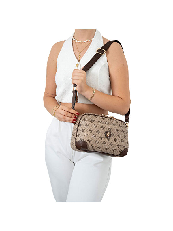 Silver Polo Kadın Çapraz Çanta 1094-47395 SILVER POLO ÇAPRAZ BAYAN ÇANTASI M178 KOYU BEJ-MAT KAHVE