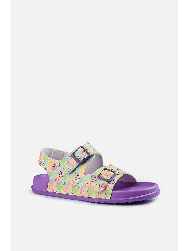 Miyu II Baskılı Kız Çocuk Lila Sandalet - Görsel 6