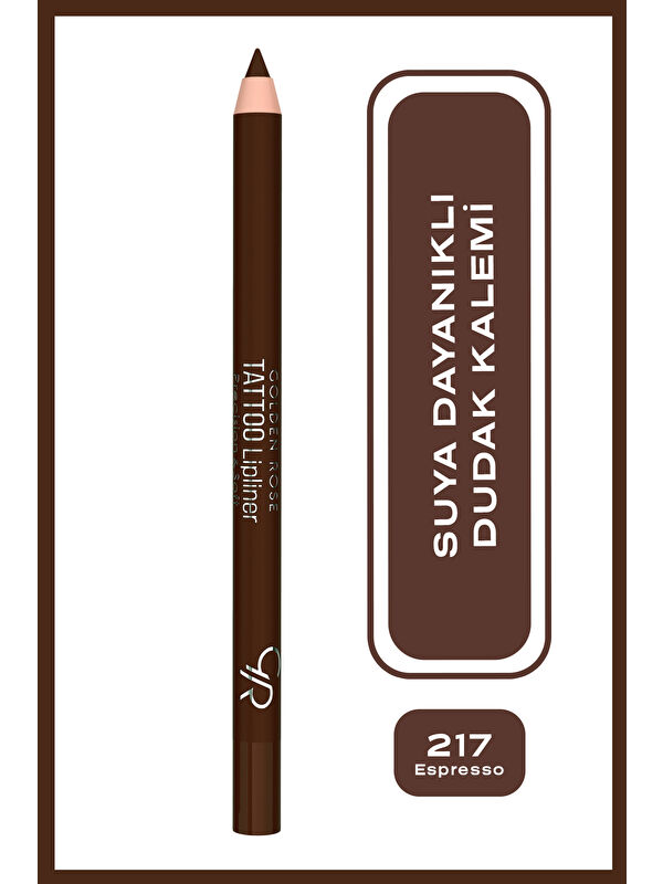 GOLDEN ROSE Tattoo Lipliner No: 217 Espresso - Suya Dayanıklı Uzun Süre Kalıcı Jel Dudak Kalemi
