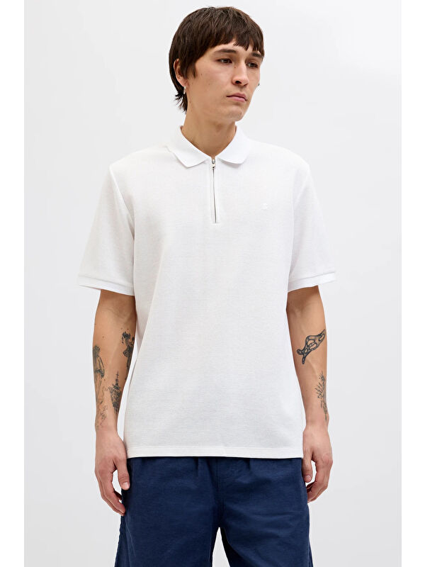Jack & Jones Essentials Jjeaustin Normal Kalıp Fermuarlı Polo Yaka T Shirt 12279177