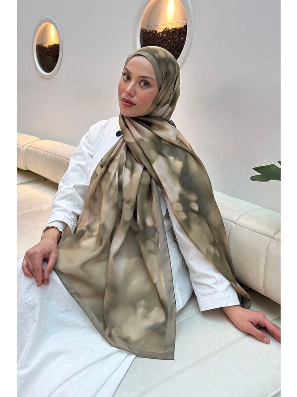 Lamelif Batik Desen Soft Şal Mint Yeşili