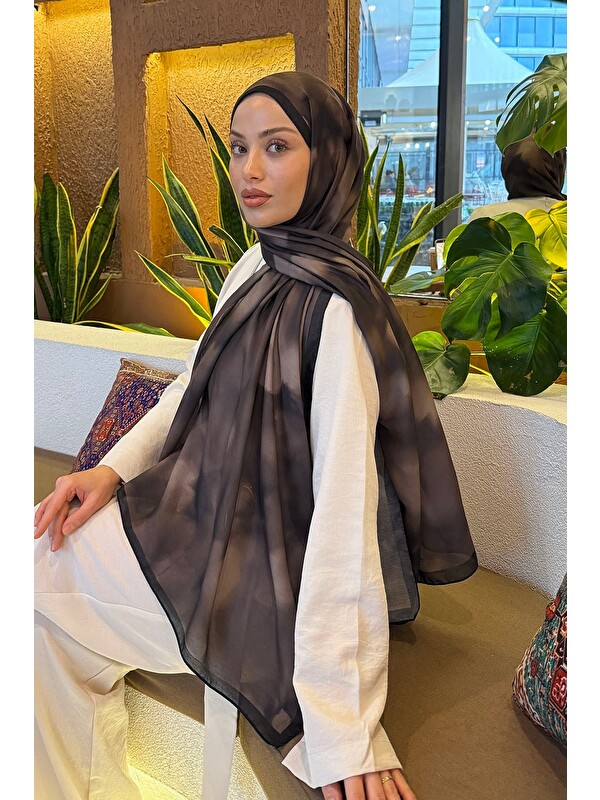 Lamelif Batik Desen Soft Şal Soft Yeşil