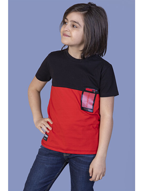 Toontoykids Erkek Çocuk Garnili Cep Aksesuarlı Tişört