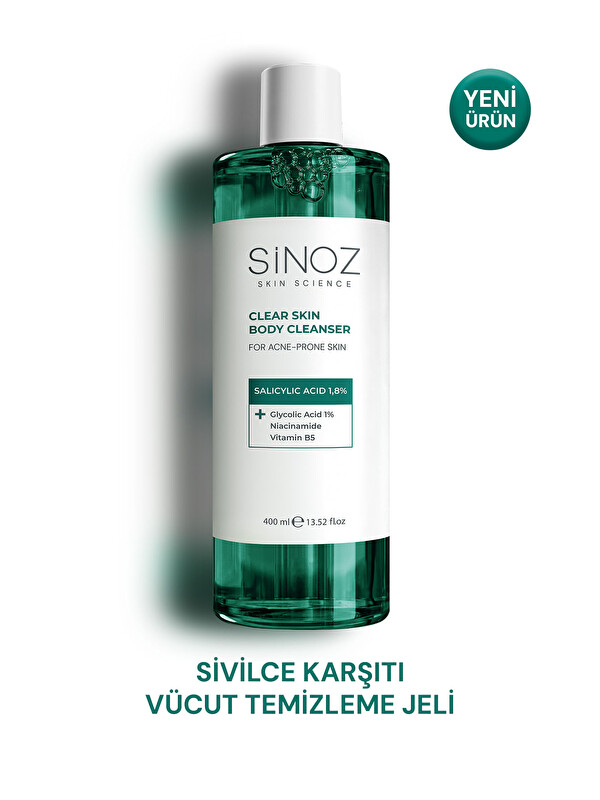 Sinoz Clear Skin Body Cleanser Sivilce Karşıtı Vücut Temizleme Jeli 400 Ml