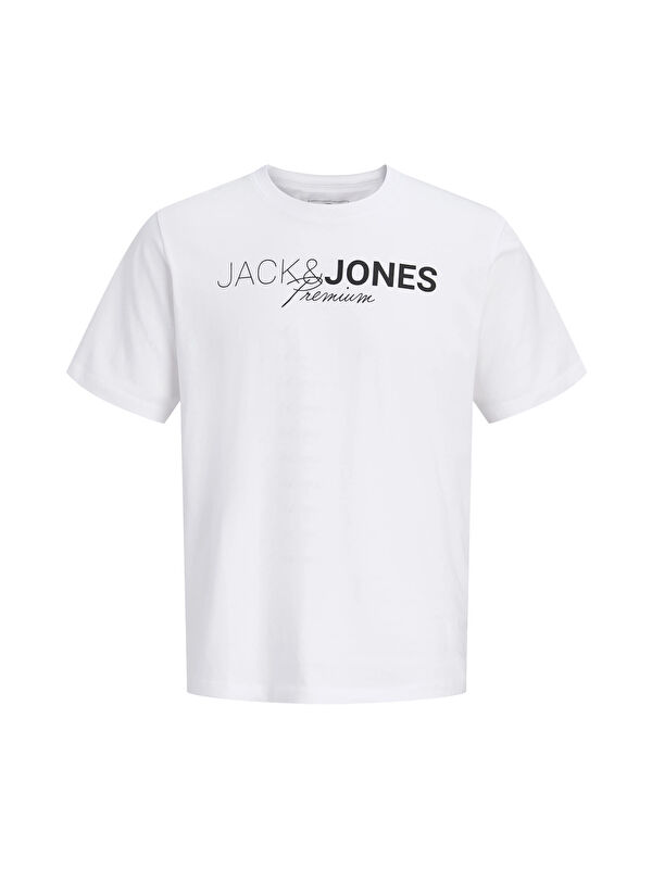 Jack & Jones Plus Jprblaneo % 100 Pamuk Normal Kesim Baskılı Bisiklet Yaka T Shirt 12298342