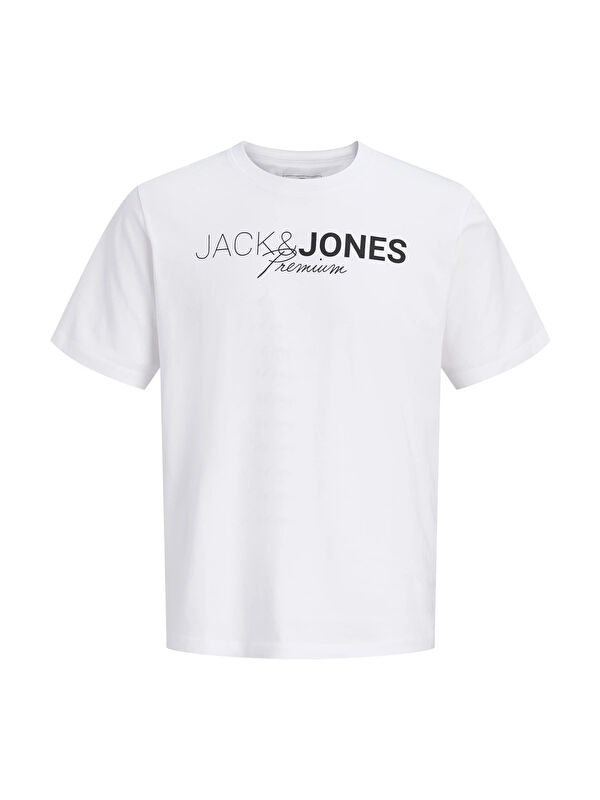 Jack & Jones Premium Jprblaneo % 100 Pamuk Normal Kalıp Baskılı Bisiklet Yaka T Shirt 12298018
