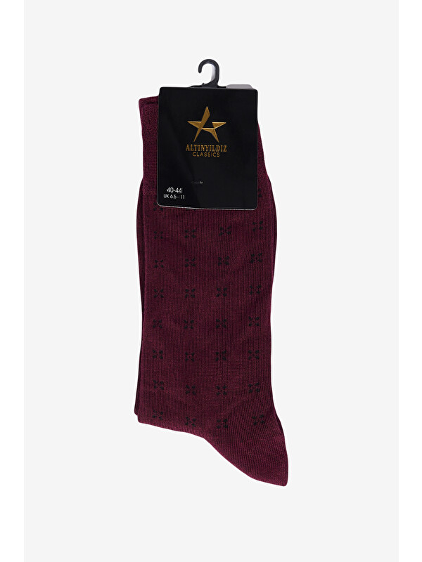 Altınyıldız Classics Erkek Bordo-Siyah Bambulu Soket Çorap