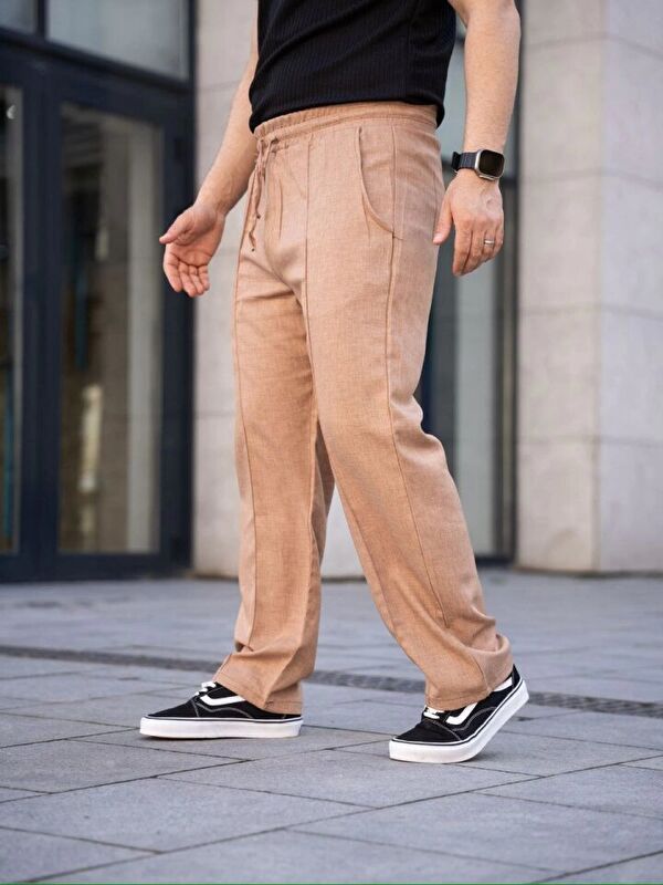 Jane's Erkek Keten Cepli Çıma Dikişli Jogger Buggy Pantolon