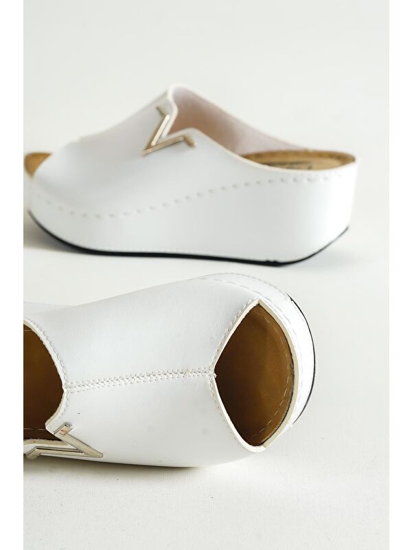 6145 Kadın Dolgu Topuklu V Toka Terlik - Görsel 3