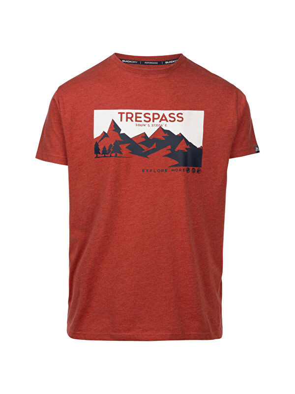 Trespass Nottaway - Casual Printed Tişört Erkek Kırmızı Tişört