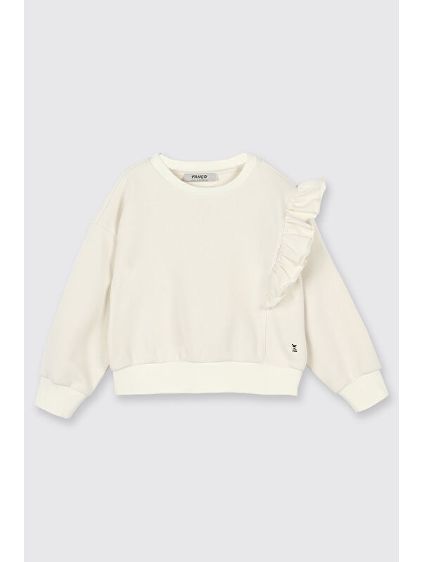Panço Kız Çocuk Sweatshirt Ekru